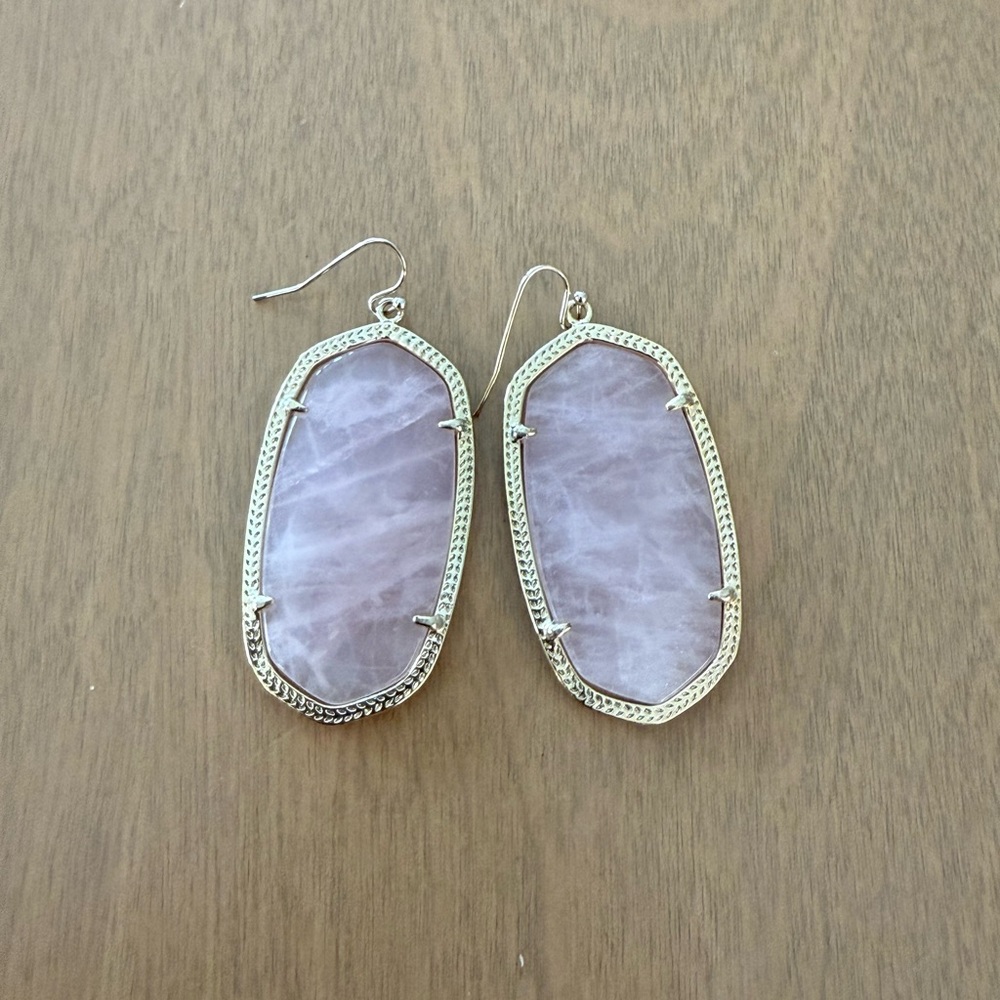 Kendra Scott Danielle Pink with Gold Drop Earrings